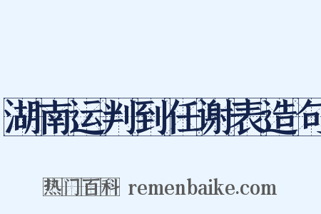 湖南运判到任谢表造句是什么意思的图片